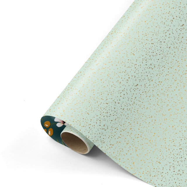 Rol inpakpapier | Sparkling Stars Mint | 3 meter