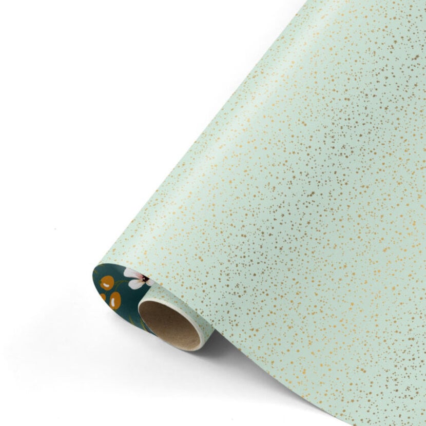 Rol inpakpapier | Sparkling Stars Mint | 3 meter