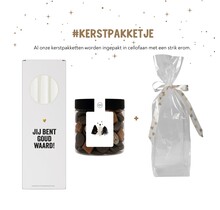 Kerstpakket | Smulpotje en kaarsen | In cellofaan
