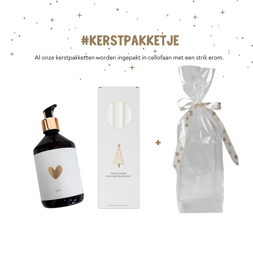 Kerstpakket | Handzeep en kaarsen | In cellofaan