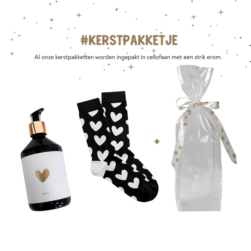 Kerstpakket | Handzeep en sokken | In cellofaan
