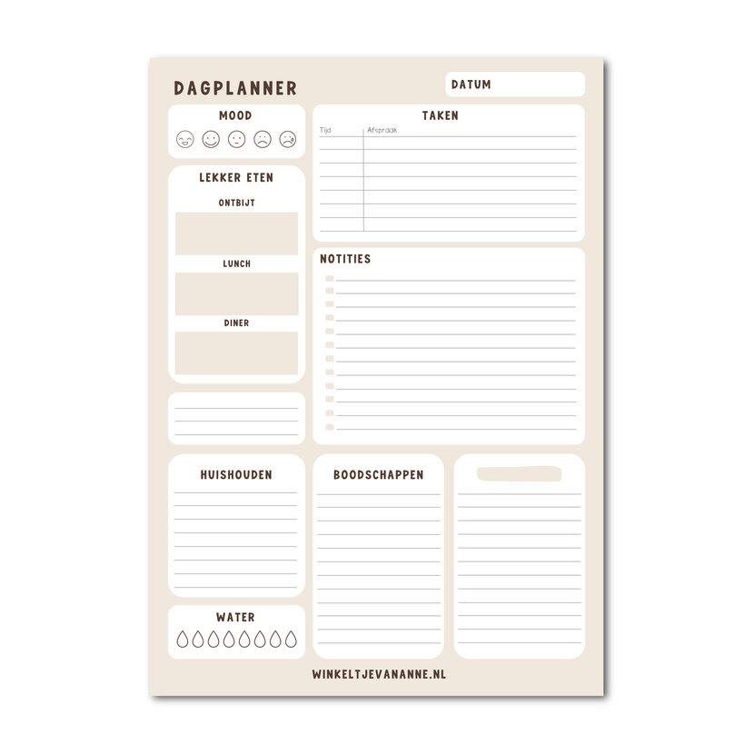 Dagplanner | A4 | Extra dik | Voor al je dagelijkse to do's