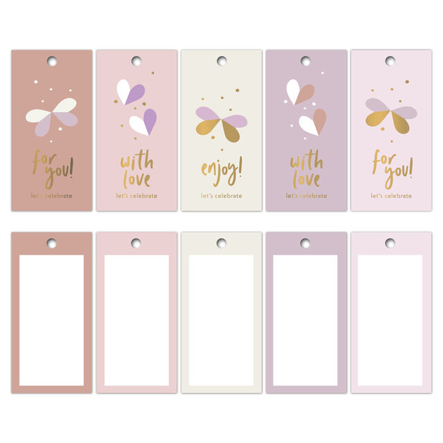 Cadeaulabel set | Pastel Hearts