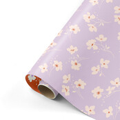 Rol inpakpapier | Flowers Lila | 3 meter