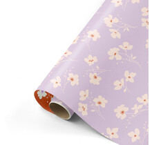 Rol inpakpapier | Flowers Lila | 3 meter