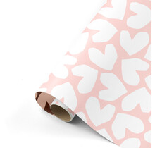 Rol inpakpapier | Big Hearts Pink | 3 meter