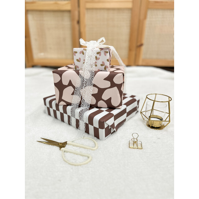 Rol inpakpapier | Big Hears Nude | 3 meter