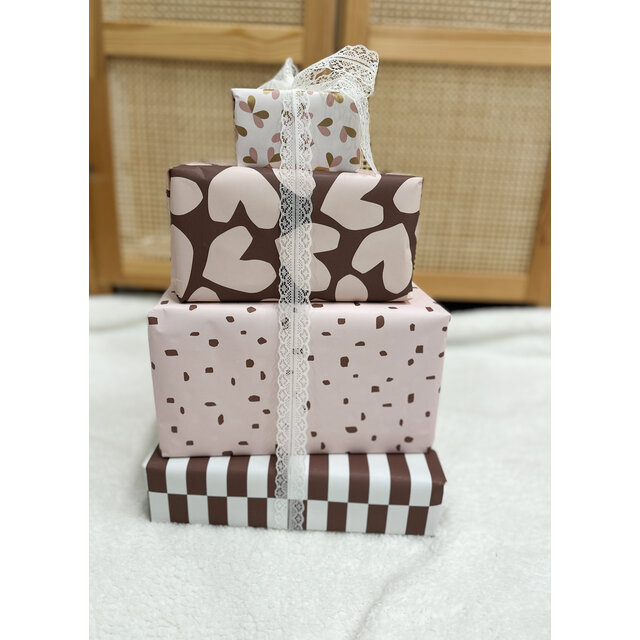 Rol inpakpapier | Blocks Brown | 3 meter