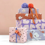 Rol inpakpapier | Flowers Lila | 3 meter