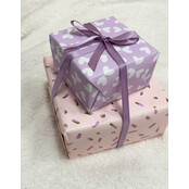 Rol inpakpapier | Confetti Goud Lila | 3 meter