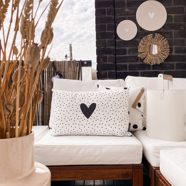 Buitenkussen | XXL | 60 x 40 CM | Hart dots