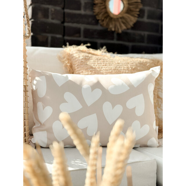 Buitenkussen | XXL | 60 x 40 CM | Nude Hearts