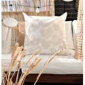Buitenkussen | SUPERSIZE | 60 x 60 CM | Hearts Beige