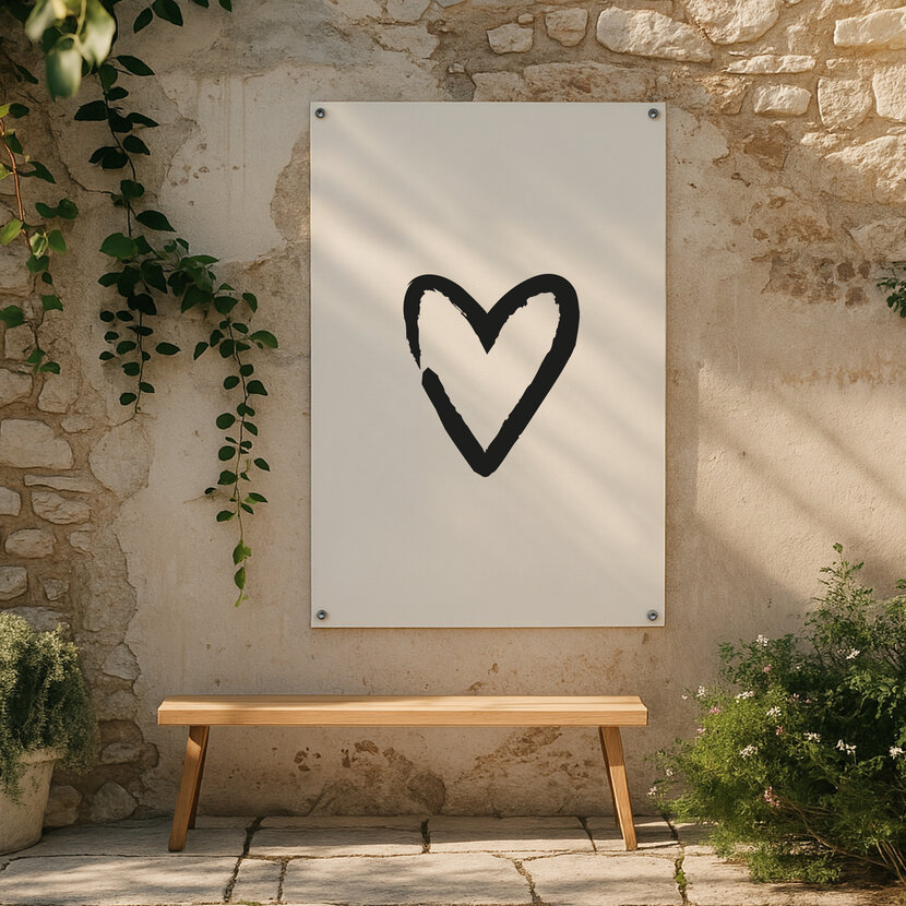 Tuinposter | Hart | Painted brush