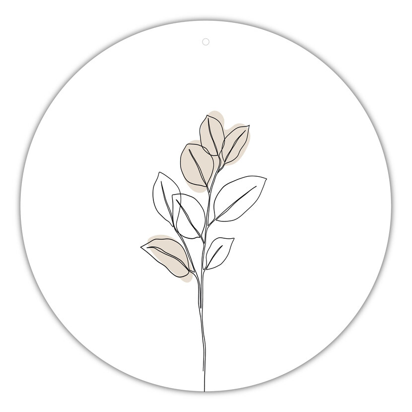 Roundie |  Muurcirkel | Beige flower