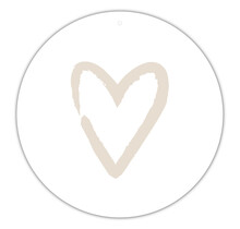 Roundie |  Muurcirkel | Hart Painted | Beige