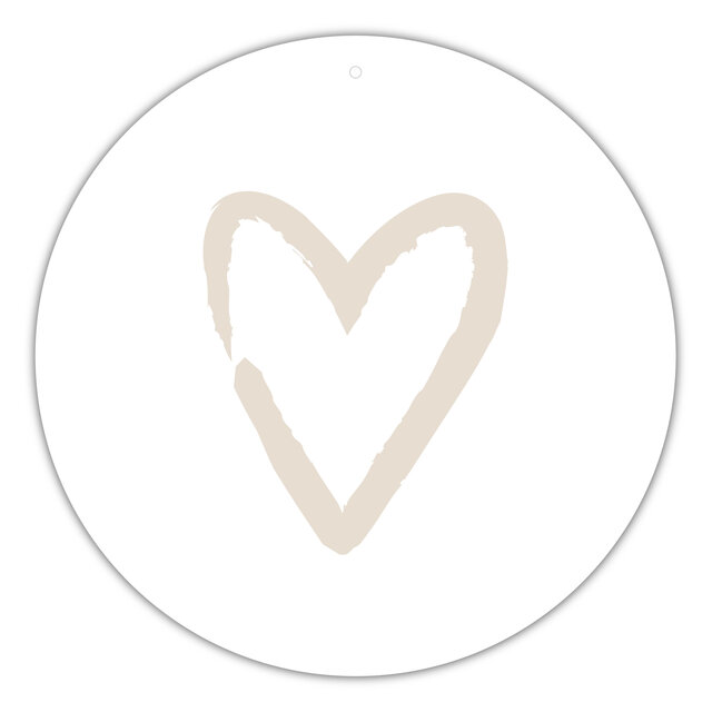 Roundie |  Muurcirkel | Hart Painted | Beige