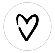 Roundie |  Muurcirkel | Hart Painted | Zwart