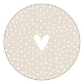 Roundie |  Muurcirkel | Hart Dots | Beige