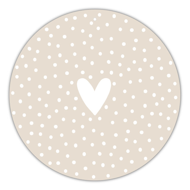 Roundie |  Muurcirkel | Hart Dots | Beige