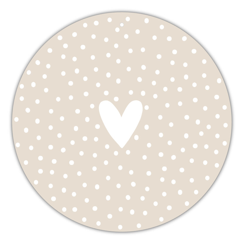 Roundie |  Muurcirkel | Hart Dots | Beige