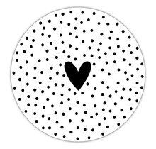 Roundie |  Muurcirkel | Hart Dots | Zwart