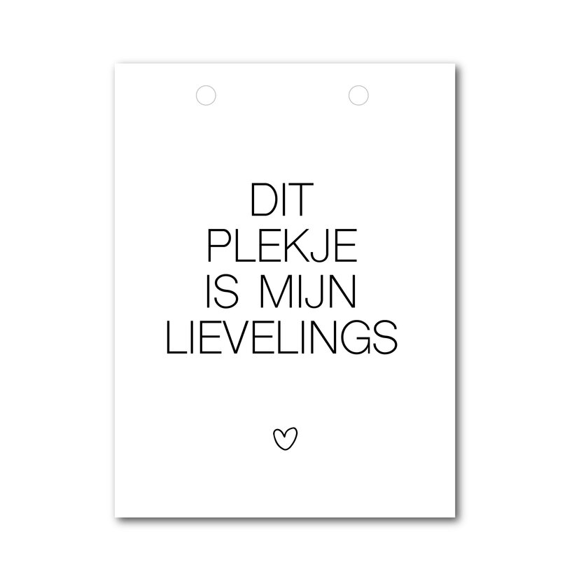 Vlaggetje | Voor je vlaggenlijn | Dit plekje is mijn lievelings