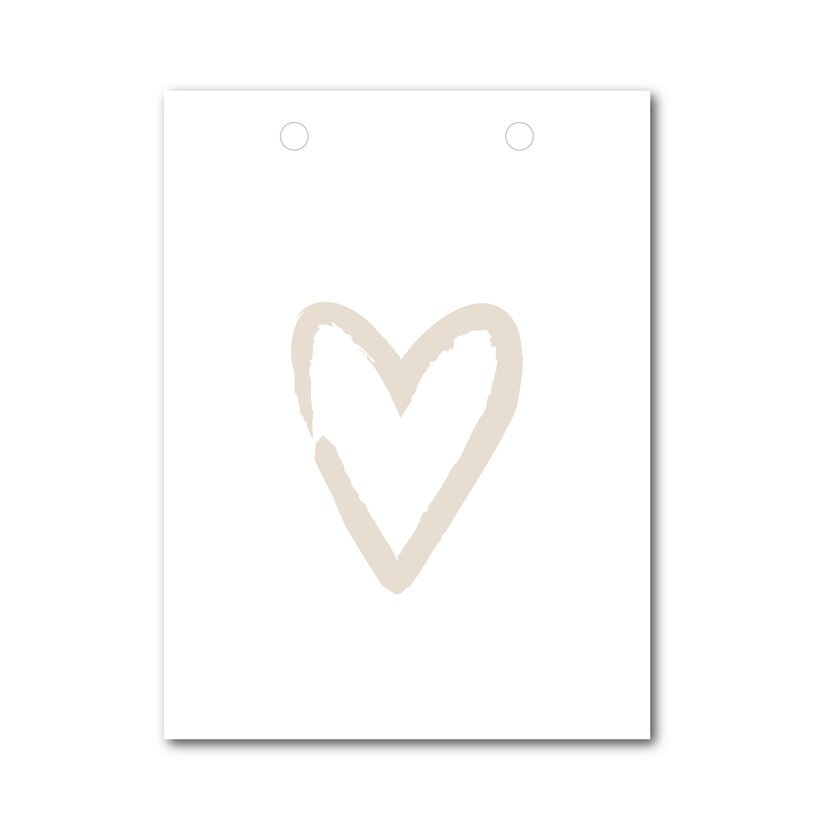 Vlaggetje | Voor je vlaggenlijn | Hart beige