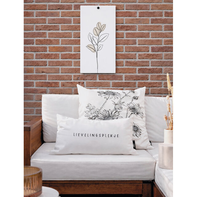 Muurplaat | Flower beige