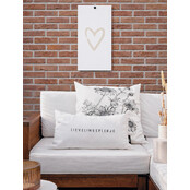 Muurplaat | Hart beige | Painted brush