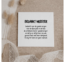 Oud Hollands tegeltje | 11 CM | Bedankt meester