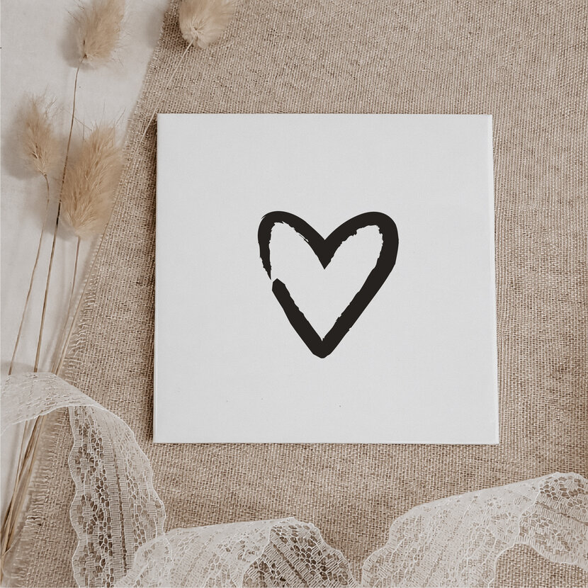 Oud Hollands tegeltje | 11 CM | Brushed heart