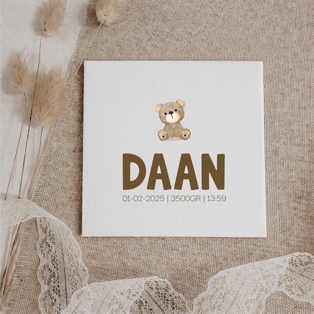 Gepersonaliseerd tegeltje | 11 CM | Naam |Beertje