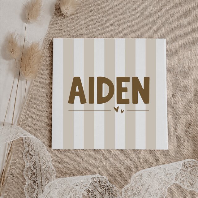 Gepersonaliseerd tegeltje | 11 CM | Naam | Striped
