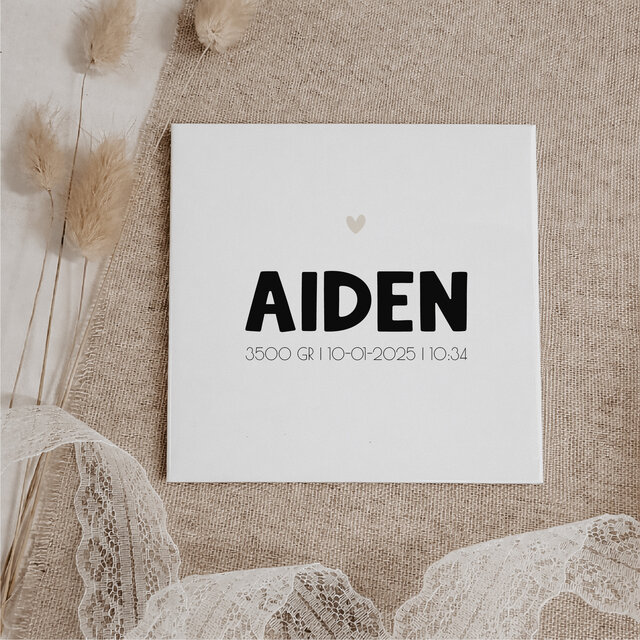 Gepersonaliseerd tegeltje | 11 CM | Naam | Zwart