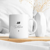 Gepersonaliseerde mok | Juf | Met naam naar keuze