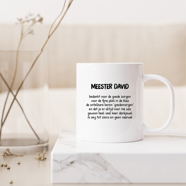 Gepersonaliseerde mok | Meester Gedicht | Met naam naar keuze
