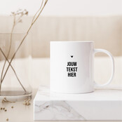 Gepersonaliseerde mok | Met tekst naar keuze | Hartje