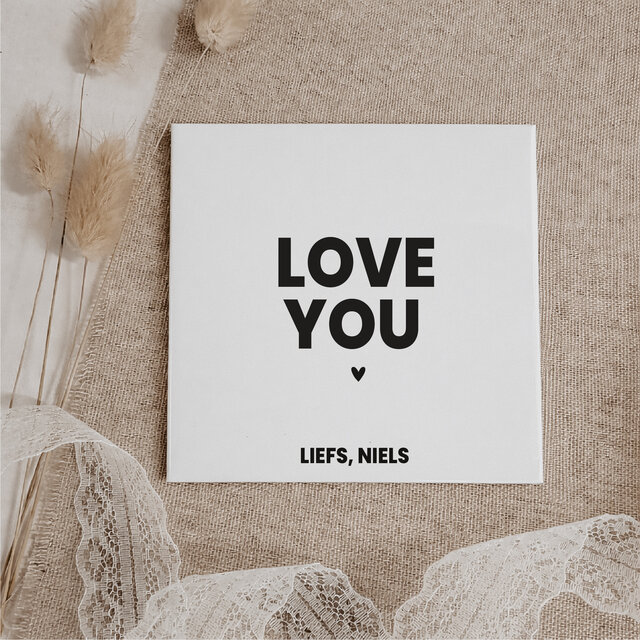 Gepersonaliseerd tegeltje | 11 CM | Valentijn | Love you