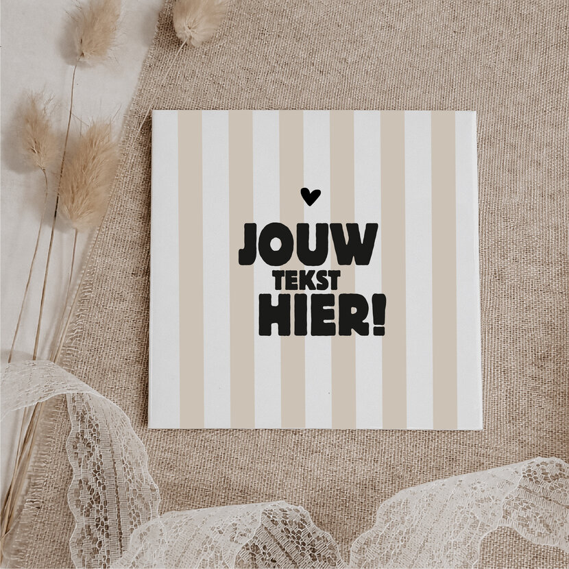 Gepersonaliseerd tegeltje | 11 CM | Met eigen tekst | Streepjes