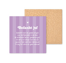 Kleurrijke tegel | 11 CM | Bedankt juf