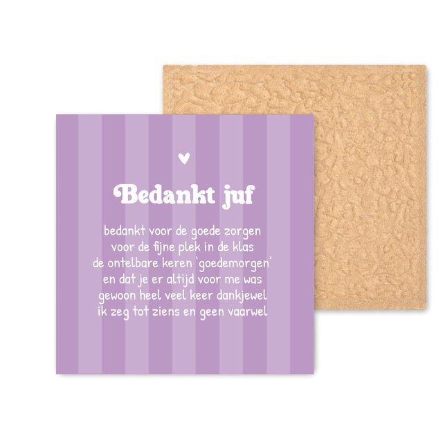 Kleurrijke tegel | 11 CM | Bedankt juf