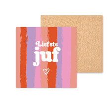 Kleurrijke tegel | 11 CM | Liefste juf