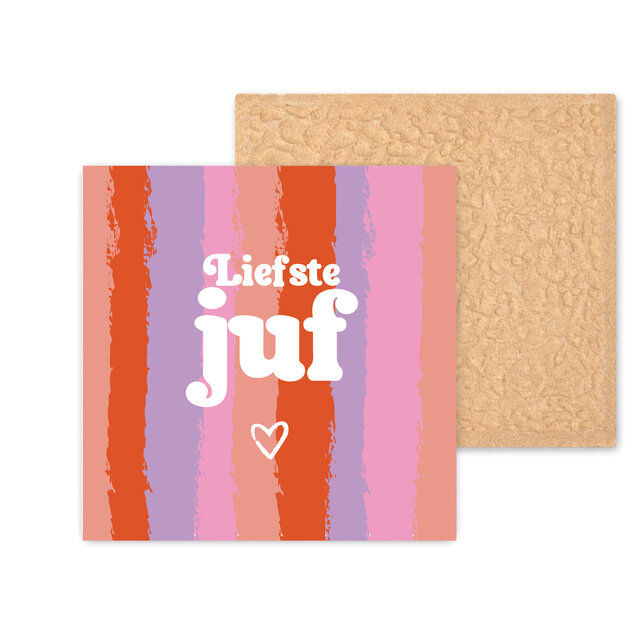 Kleurrijke tegel | 11 CM | Liefste juf