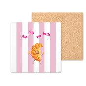 Kleurrijke tegel | 11 CM | La vie est belle | Wit roze