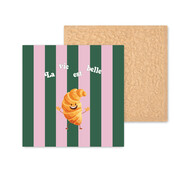 Kleurrijke tegel | 11 CM | La vie est belle | Roze groen