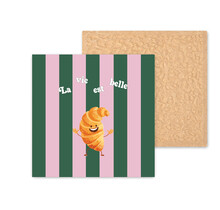 Kleurrijke tegel | 11 CM | La vie est belle | Roze groen