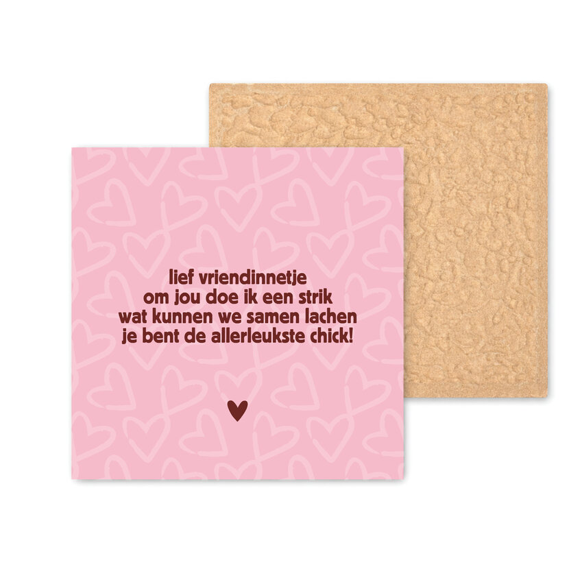 Kleurrijke tegel | 11 CM | Lief vriendinnetje strik