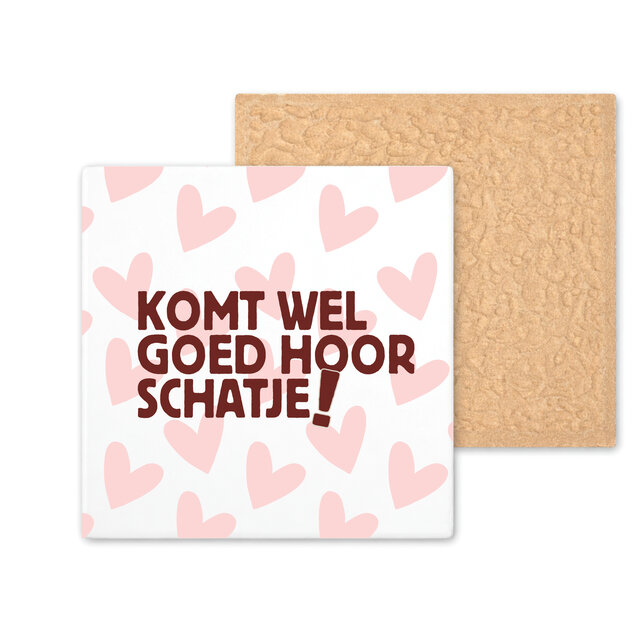 Kleurrijke tegel | 11 CM | Komt wel goed schatje