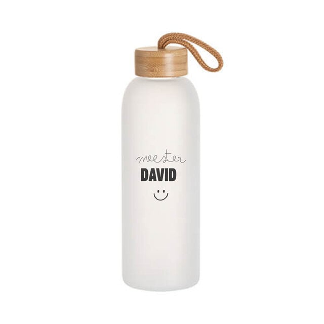 Drinkfles | Mat glas | Meester + naam